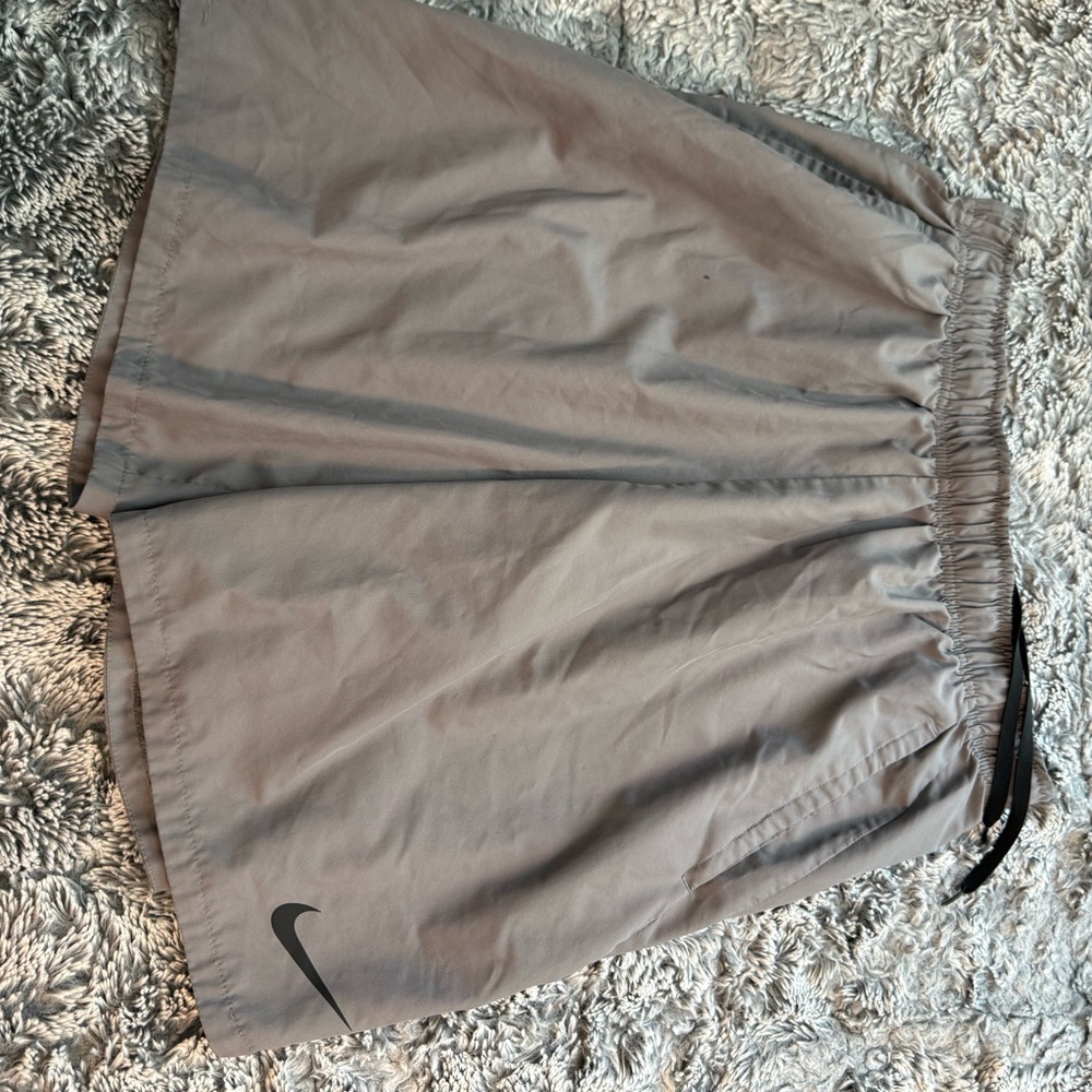 Nike Gray Athletic Shorts with Logo
